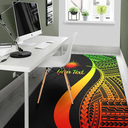 Marshall Islandss Custom Personalised Area Rug - Reggae Polynesian Tentacle Tribal Pattern