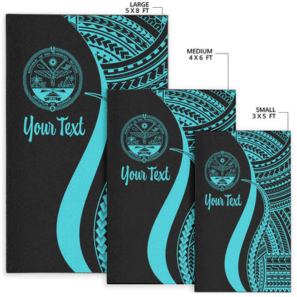 Marshall Islandss Custom Personalised Area Rug - Turquoise Polynesian Tentacle Tribal Pattern Crest