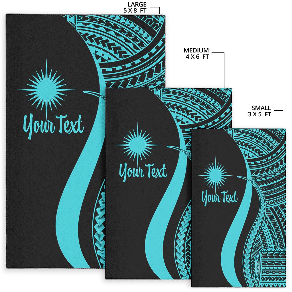 Marshall Islandss Custom Personalised Area Rug - Turquoise Polynesian Tentacle Tribal Pattern
