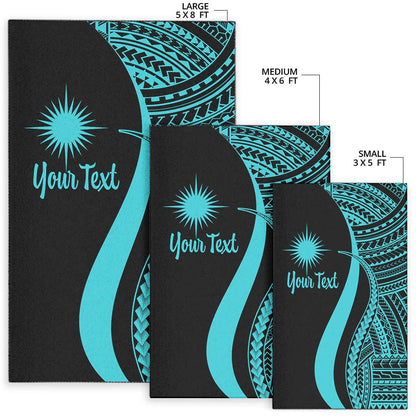 Marshall Islandss Custom Personalised Area Rug - Turquoise Polynesian Tentacle Tribal Pattern