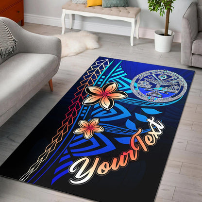 Marshall Islandss Custom Personalised Area Rug - Vintage Tribal Mountain Crest