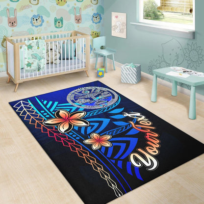 Marshall Islandss Custom Personalised Area Rug - Vintage Tribal Mountain Crest