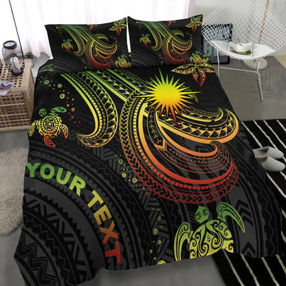 Marshall Islands Custom Personalised Bedding Set - Reggae Turtle