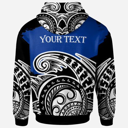 Marshall Islands - Custom Personalised Hoodie - Ethnic Style With Round Black White Pattern