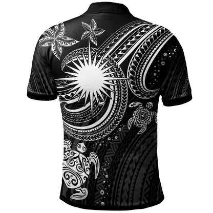 Marshall Islands Custom Personalised Polo Shirt - White Turtle