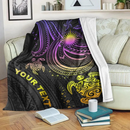 Marshall Islands Custom Personalised Premium Blanket- Pink Turtle