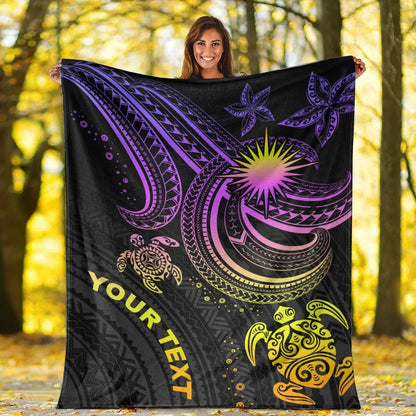 Marshall Islands Custom Personalised Premium Blanket- Pink Turtle