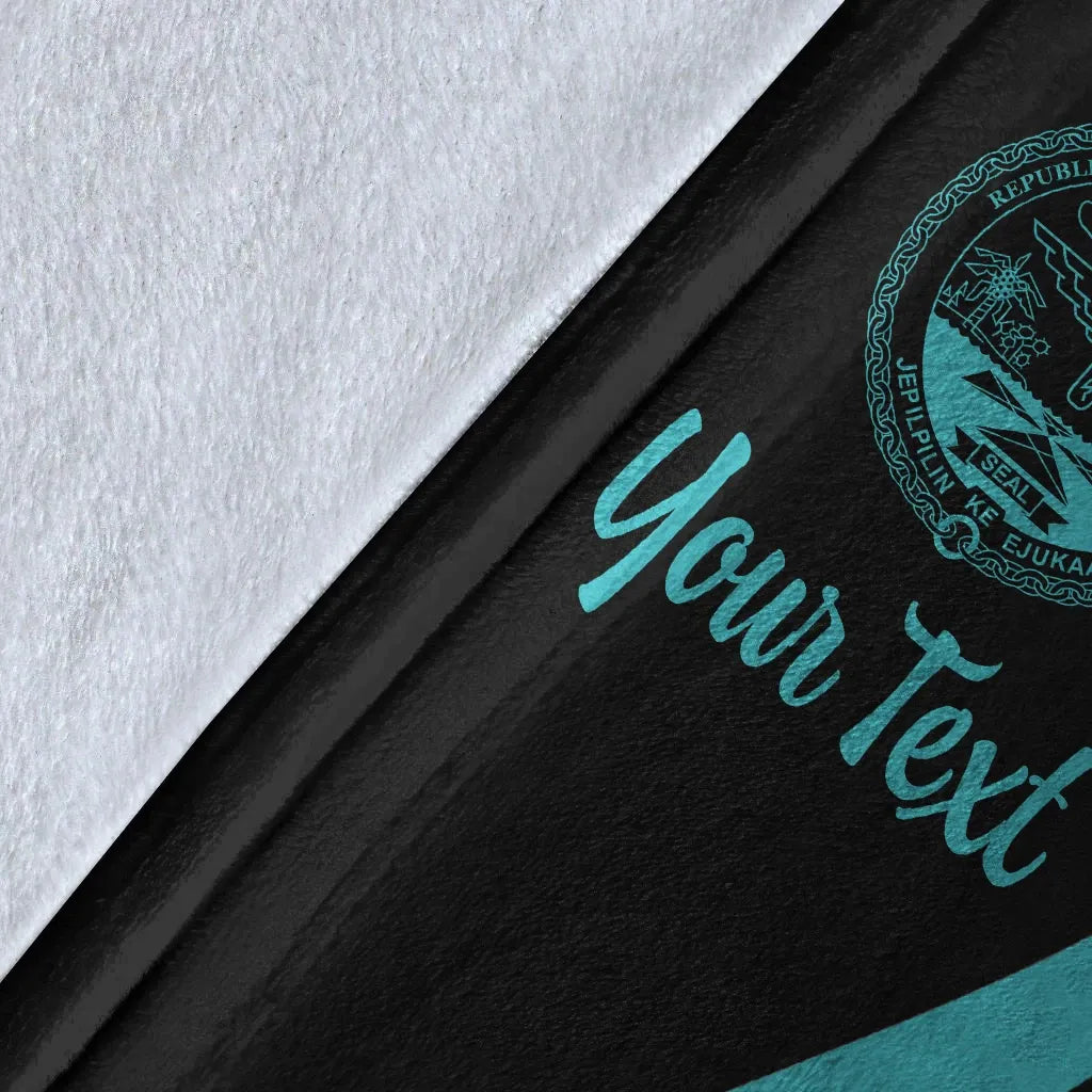 Marshall Islands Custom Personalised Premium Blanket - Turquoise Polynesian Tentacle Tribal Pattern Crest