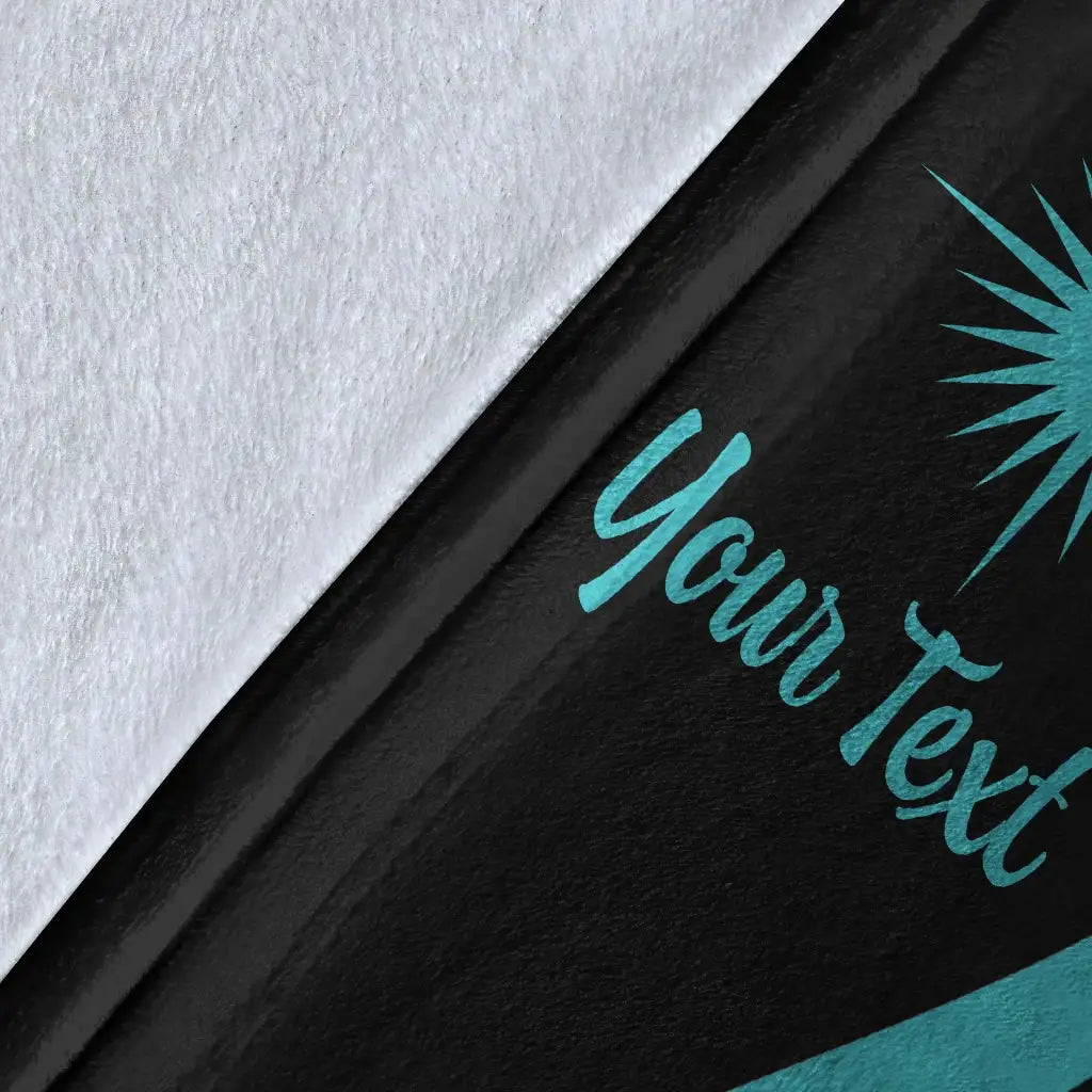 Marshall Islands Custom Personalised Premium Blanket - Turquoise Polynesian Tentacle Tribal Pattern