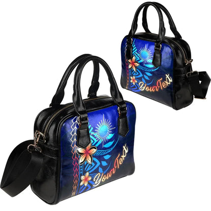 Marshall Islands Custom Personalised Shoulder Handbag - Vintage Tribal Mountain