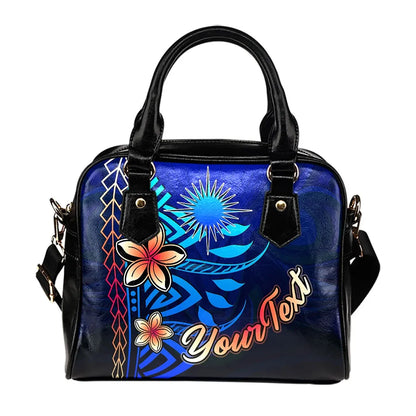 Marshall Islands Custom Personalised Shoulder Handbag - Vintage Tribal Mountain