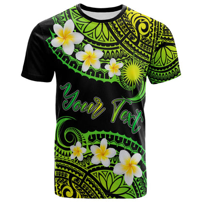 Marshall Islands Custom Personalised T-Shirt - Plumeria Polynesian Vibe Green