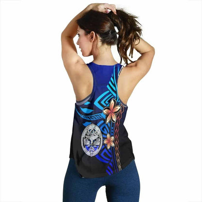 Marshall Islands Custom Personalised Women Racerback Tank - Vintage Tribal Mountain Crest