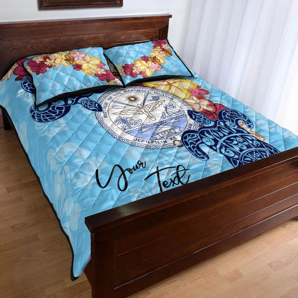 Marshall Islands Custom Personalised Quilt Bed Set - Tropical Style