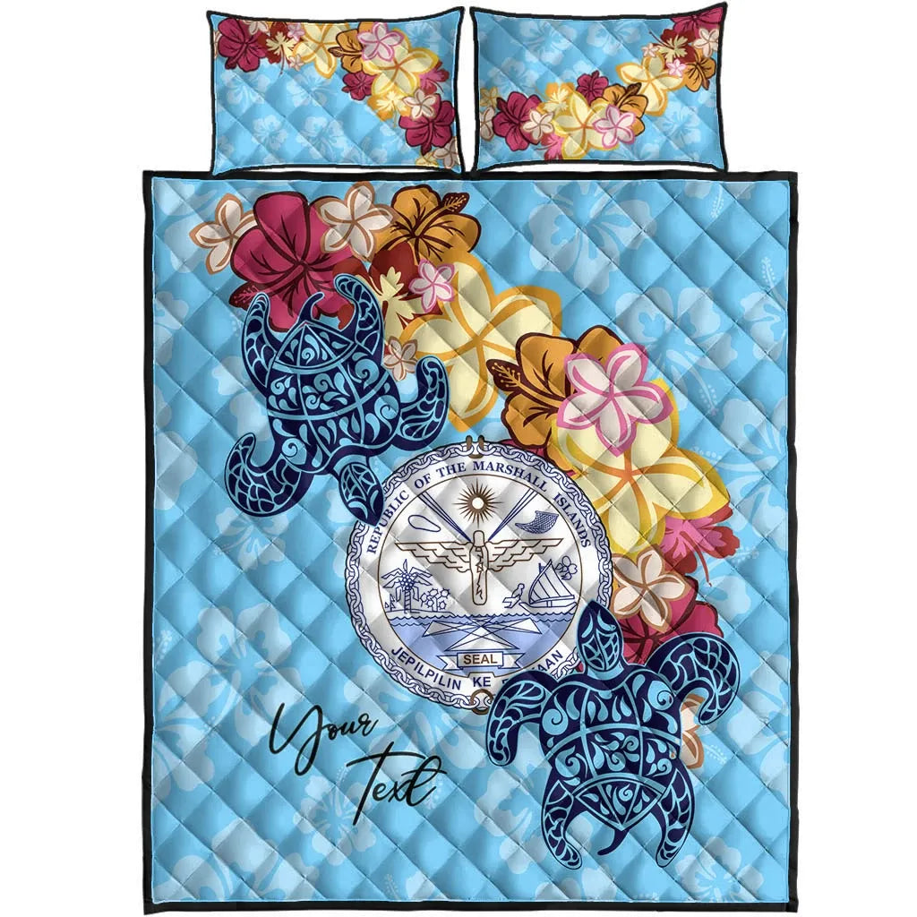 Marshall Islands Custom Personalised Quilt Bed Set - Tropical Style