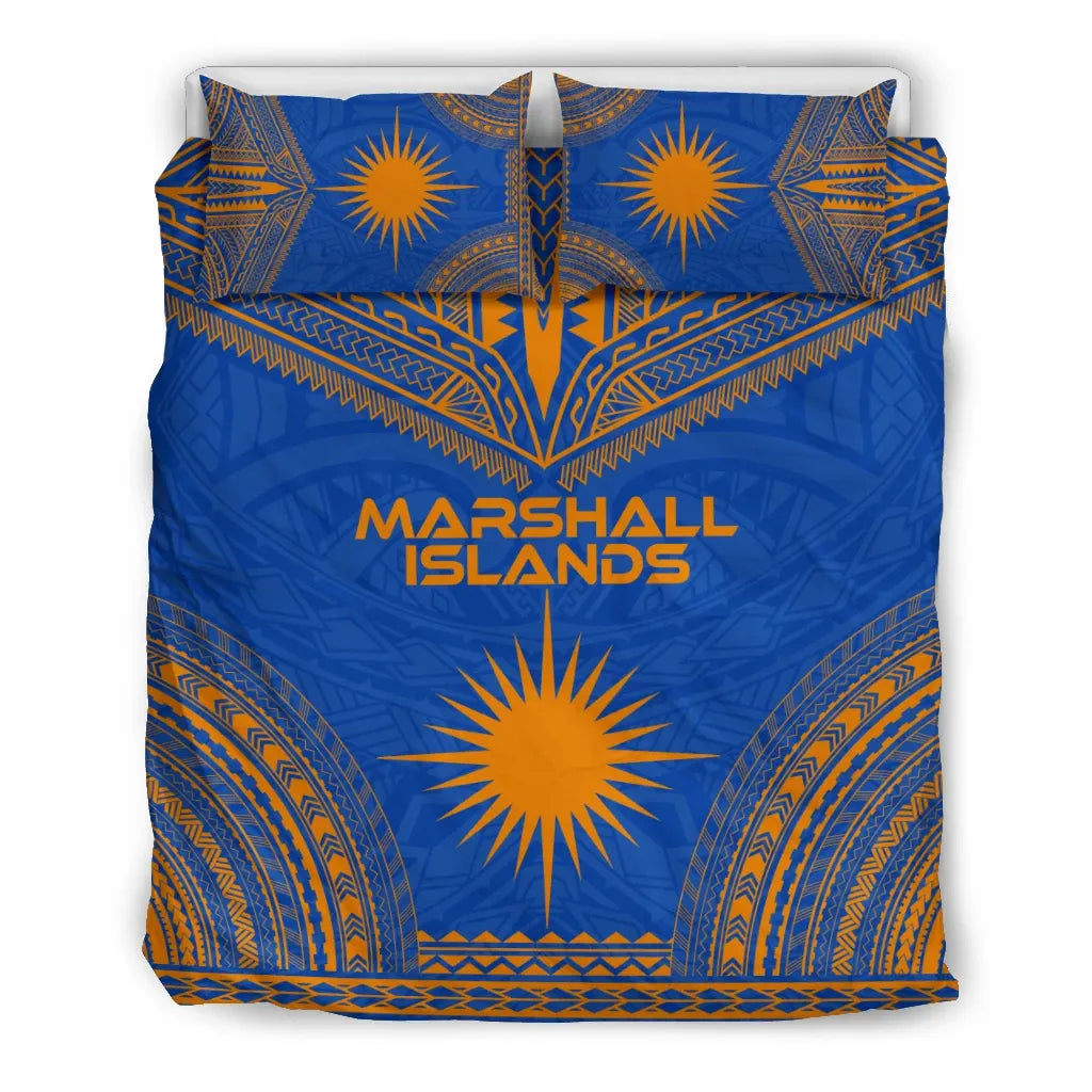 Marshall Islands Flag Polynesian Chief Duvet Cover Set
