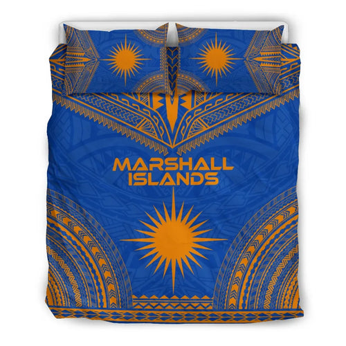 Marshall Islands Flag Polynesian Chief Duvet Cover Set