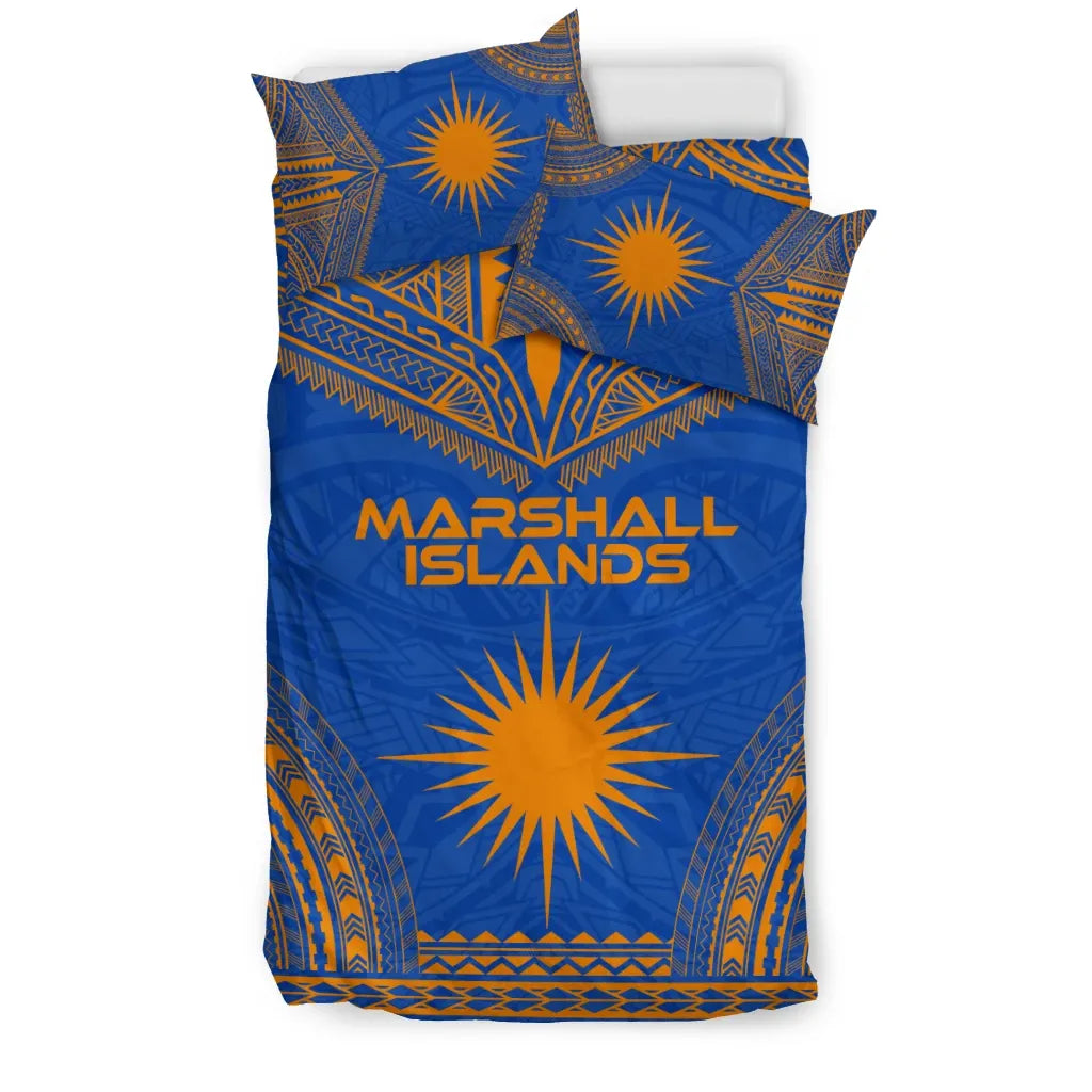 Marshall Islands Flag Polynesian Chief Duvet Cover Set