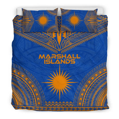 Marshall Islands Flag Polynesian Chief Duvet Cover Set