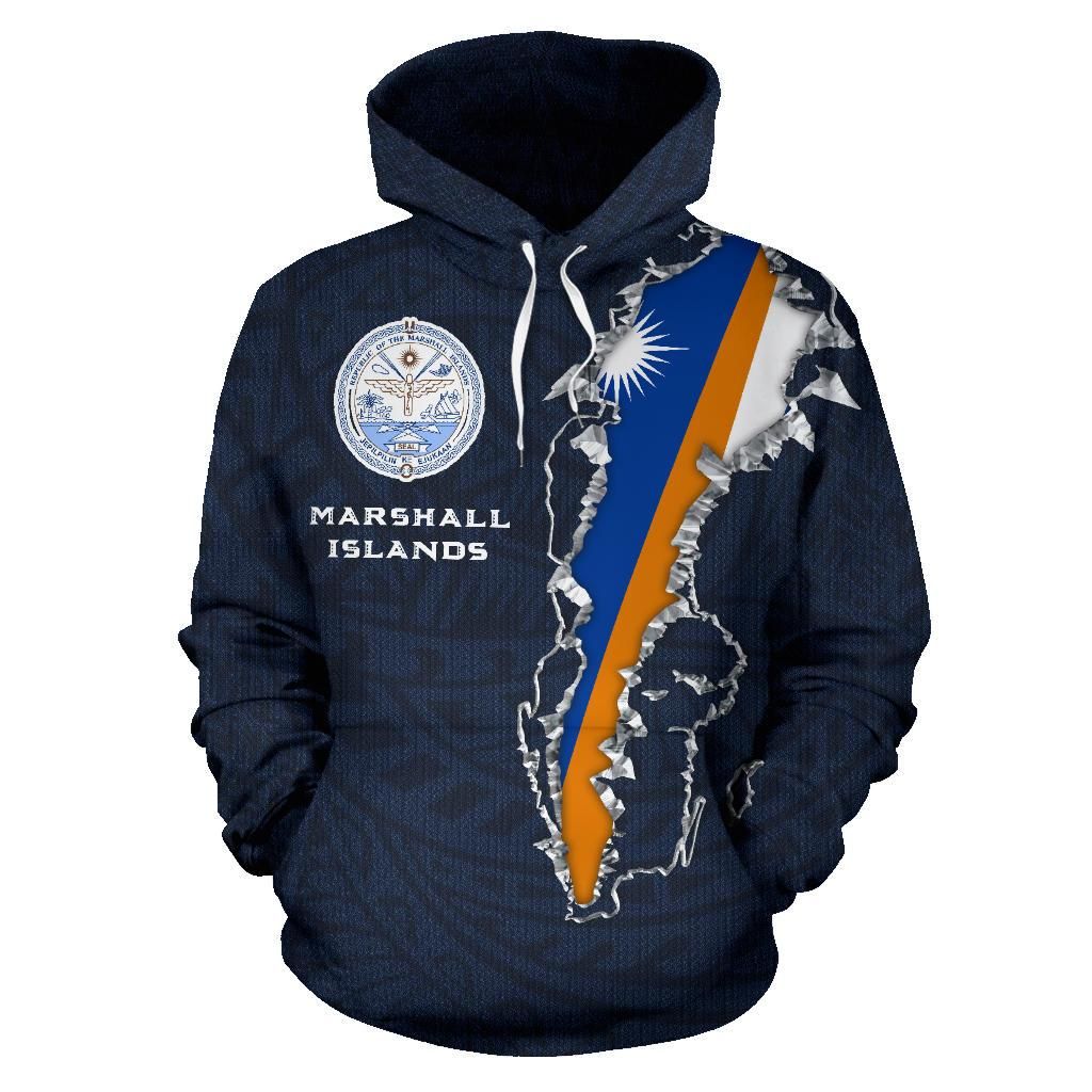 Marshall Islands Polynesian Hoodie - Marshall Islands Seal Flag