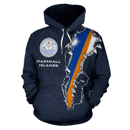 Marshall Islands Polynesian Hoodie - Marshall Islands Seal Flag
