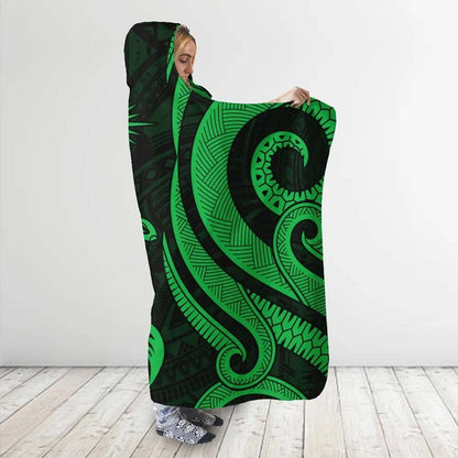 Marshall Islands Hooded Blanket - Green Tentacle Turtle