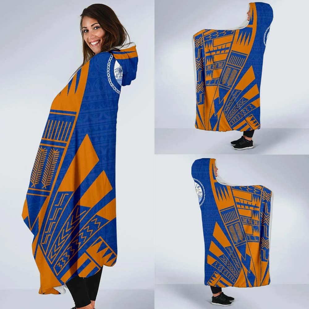 Marshall Islands Hooded Blanket - Polynesian Tattoo Flag