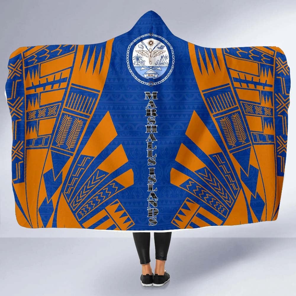 Marshall Islands Hooded Blanket - Polynesian Tattoo Flag