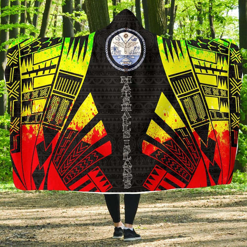 Marshall Islands Hooded Blanket - Polynesian Tattoo Reggae
