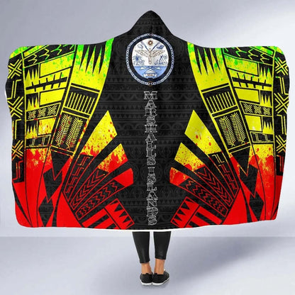 Marshall Islands Hooded Blanket - Polynesian Tattoo Reggae
