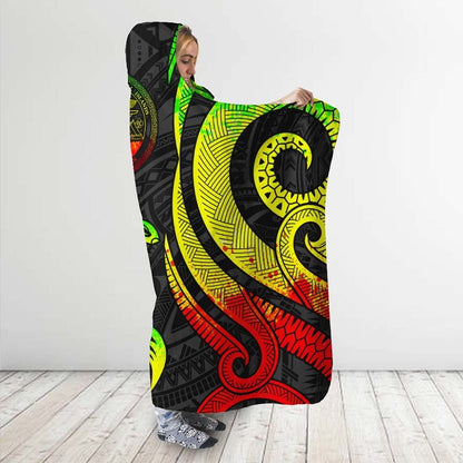 Marshall Islands Hooded Blanket - Reggae Tentacle Turtle Crest
