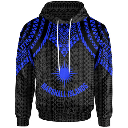 Marshall Islands Hoodie - Polynesian Armor Style Blue