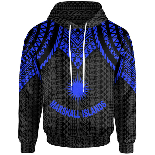 Marshall Islands Hoodie - Polynesian Armor Style Blue