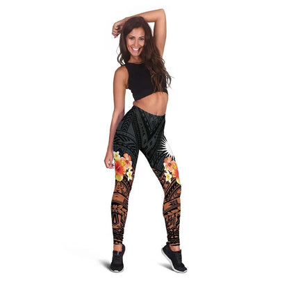 Marshall Islands Legging - Tribal Pattern Hibiscus