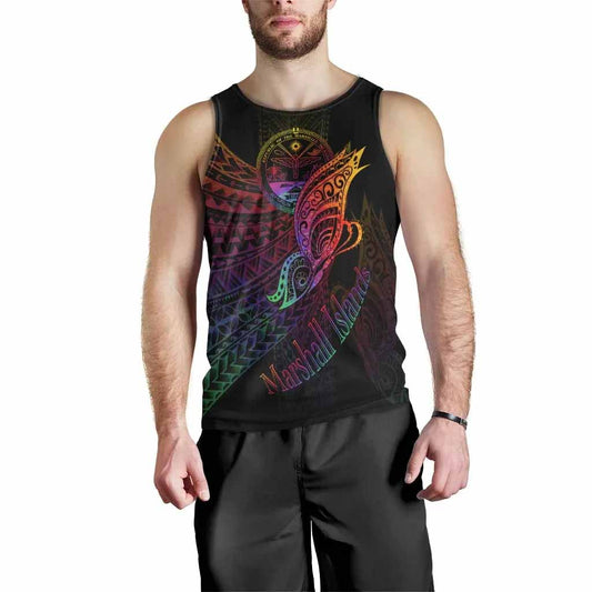 Marshall Islands Men Tank Top - Butterfly Polynesian Style