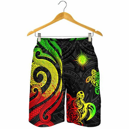 Marshall Islands Men Short - Reggae Tentacle Turtle Crest