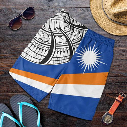 Marshall Islands Men Shorts -Ginger Lei Pattern