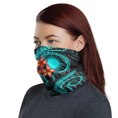 Marshall Islands Neck Gaiter - Plumeria Turquoise
