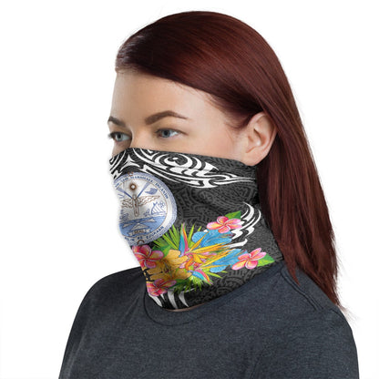 Marshall Islands Neck Gaiter - Tribal Floral Pattern