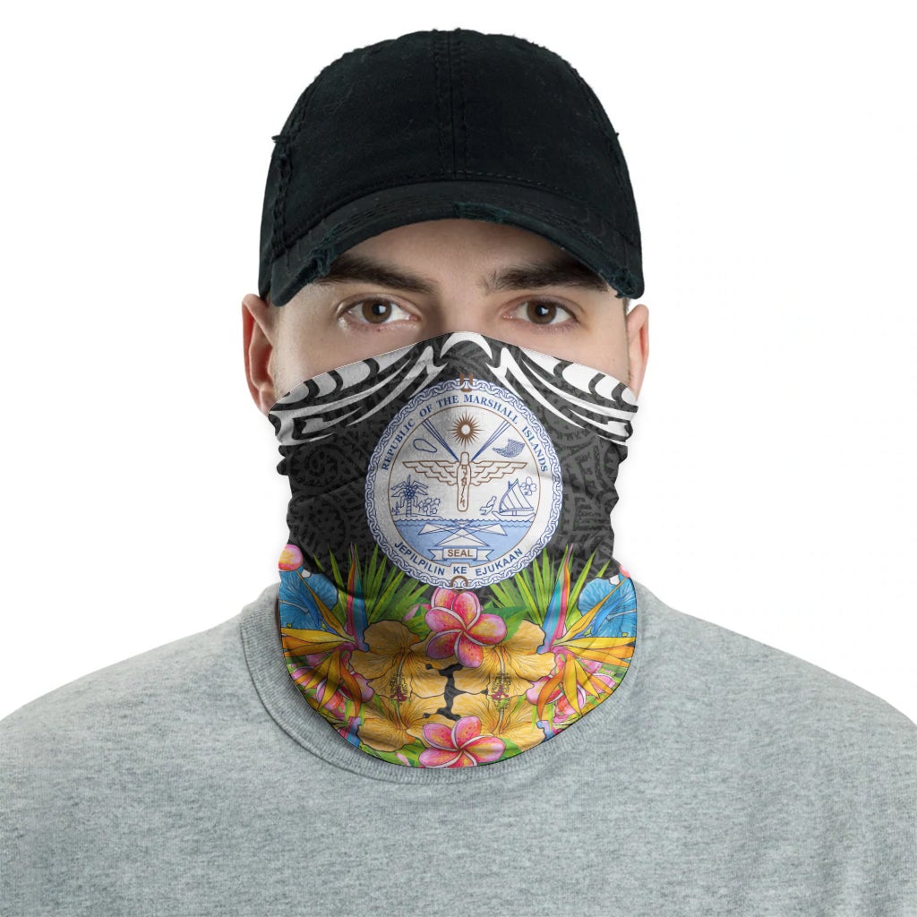 Marshall Islands Neck Gaiter - Tribal Floral Pattern