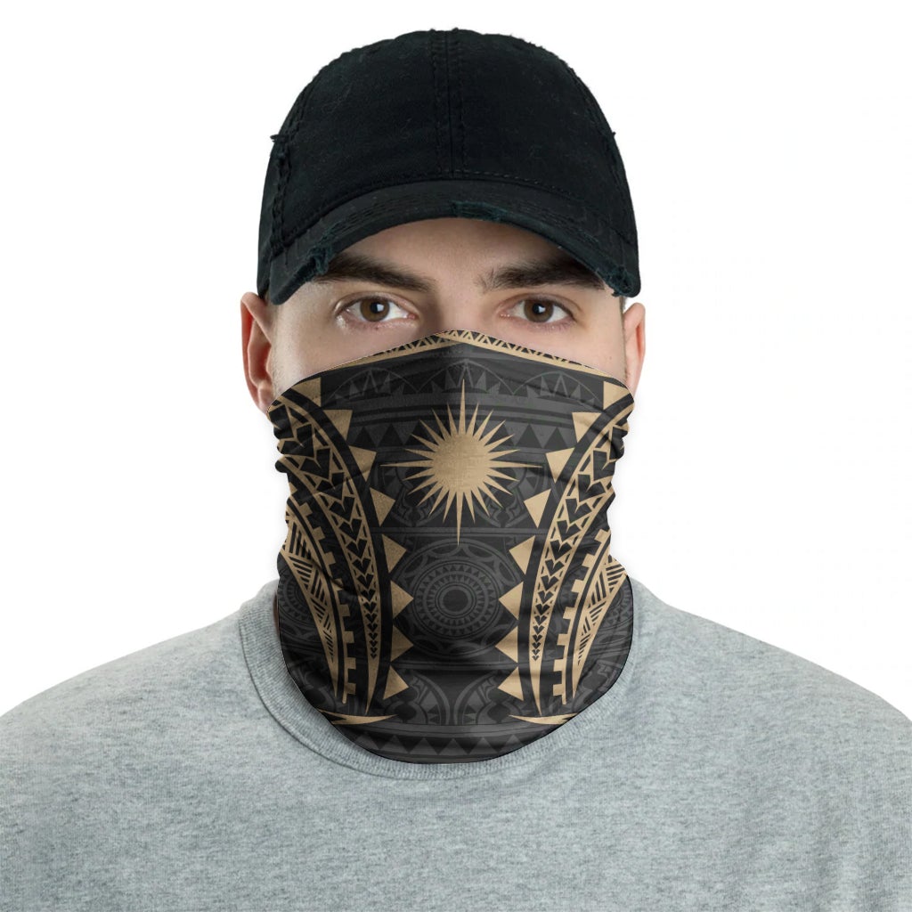 Marshall Islands Neck Gaiter - Tribal Pattern Gold