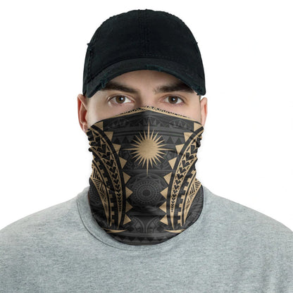 Marshall Islands Neck Gaiter - Tribal Pattern Gold