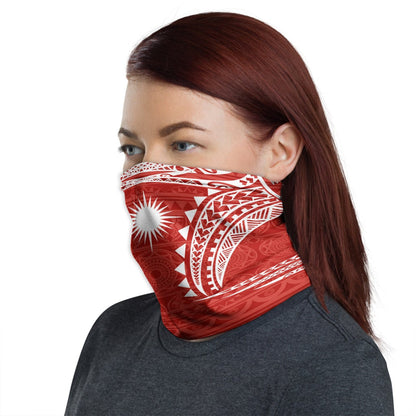 Marshall Islands Neck Gaiter - Tribal Pattern Red