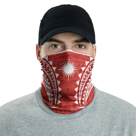 Marshall Islands Neck Gaiter - Tribal Pattern Red