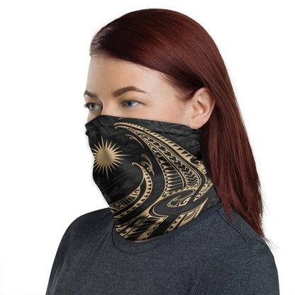 Marshall Islands Neck Gaiter - Tribal Wave Gold