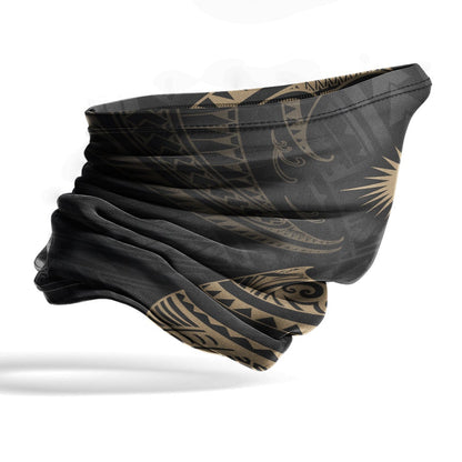 Marshall Islands Neck Gaiter - Tribal Wave Gold