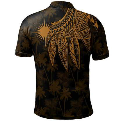 Marshall Islands Personalised Polo - Polynesian Wings (Golden)