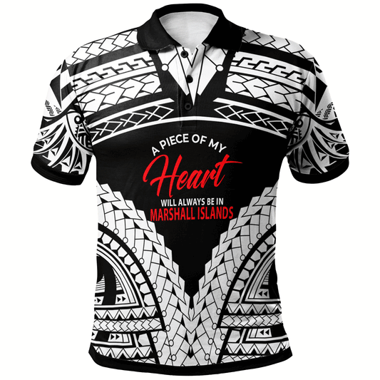 Marshall Islands Polo - A Piece Of My Heart White Color