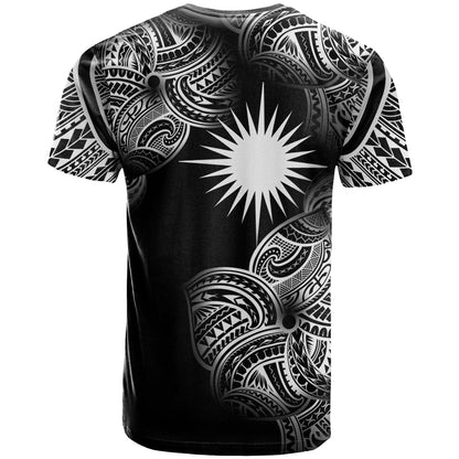 Marshall Islands Polynesia Custom Personalised T-Shirt - Marshall Islands Tribal Flower White
