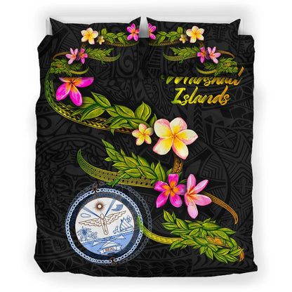 Marshall Islands Polynesian Bedding Set - Plumeria Tribal